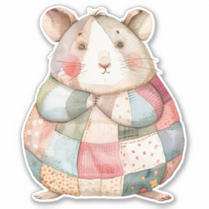 Patchwork Hamster Sticker