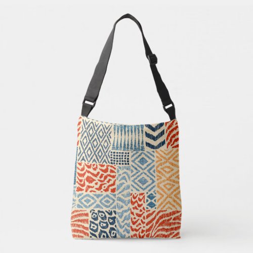 Patchwork Hand Drawn Textures Collection Crossbody Bag