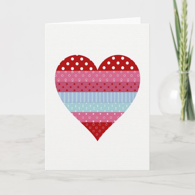 Patchwork Heart Love Card (Front)