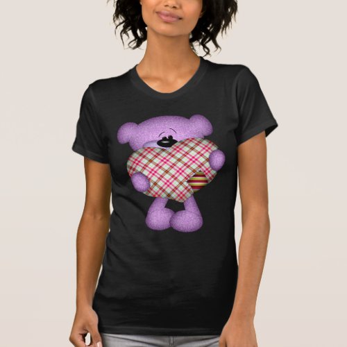 Patchwork Heart Teddy Bear T_Shirt