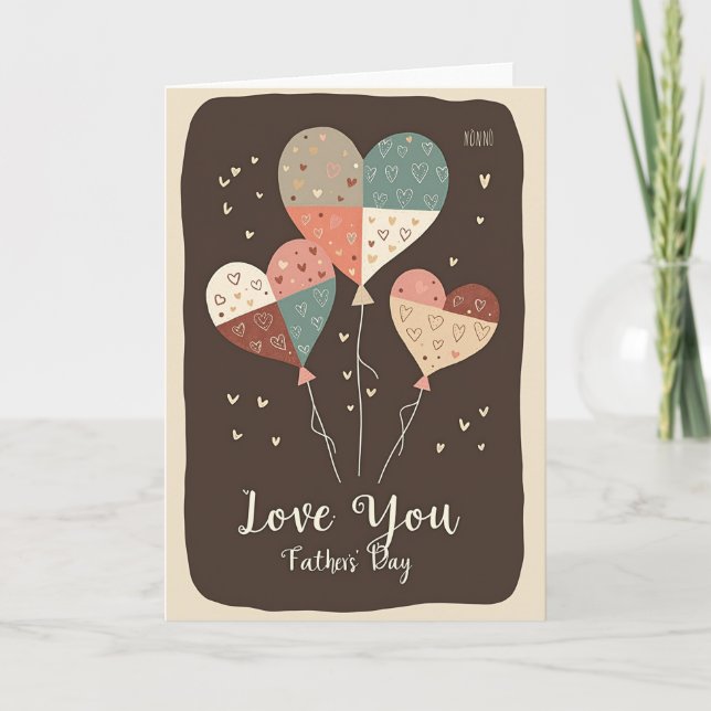 Patchwork Hearts Fathers Day Card (Front)