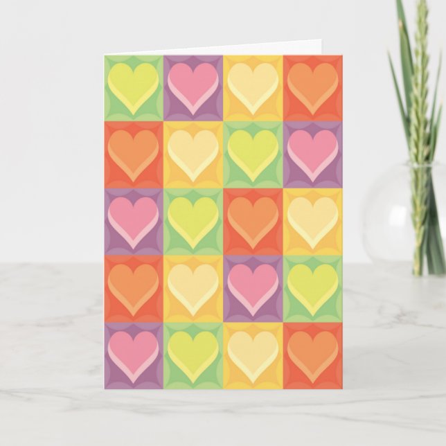 Patchwork Hearts Mothers Day Card (Front)