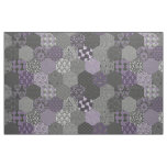 Patchwork Hexagons Violet and Grey Fabric