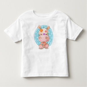 Patchwork Hippo Blue Toddler T-shirt