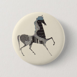 patchwork horse print button