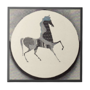  patchwork horse print ceramic tile