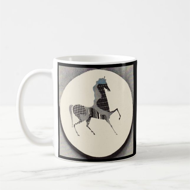 patchwork horse print coffee mug (Left)