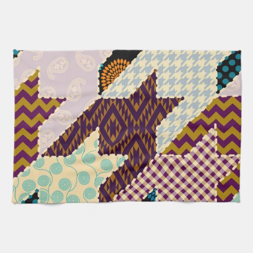 Patchwork Hounds_tooth Vintage Seamless Backgroun Kitchen Towel