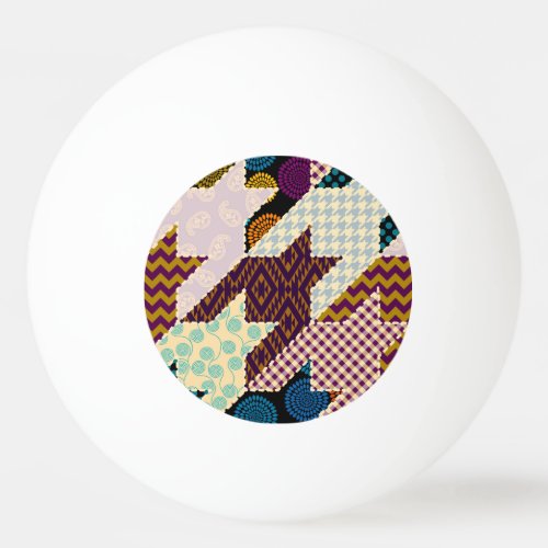 Patchwork Hounds_tooth Vintage Seamless Backgroun Ping Pong Ball