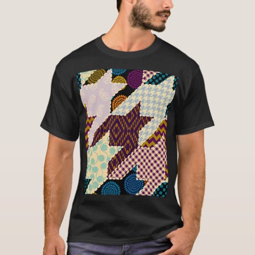 Patchwork Hounds_tooth Vintage Seamless Backgroun T_Shirt