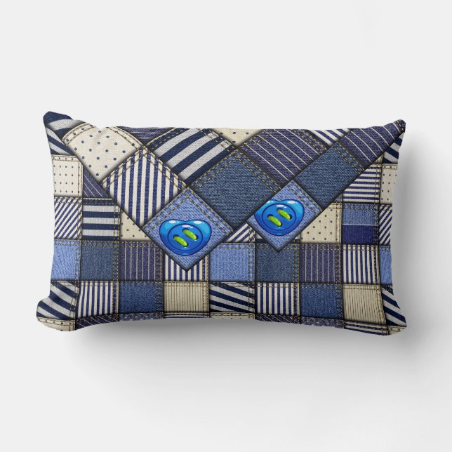 Patchwork Image Lumbar Pillow (Front)