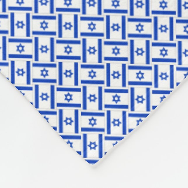 Patchwork Israel Flag Pattern  Fleece Blanket (Corner)