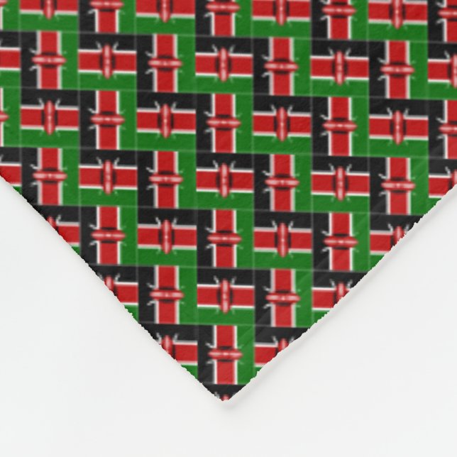 Patchwork Kenya Flag Pattern  Fleece Blanket (Corner)