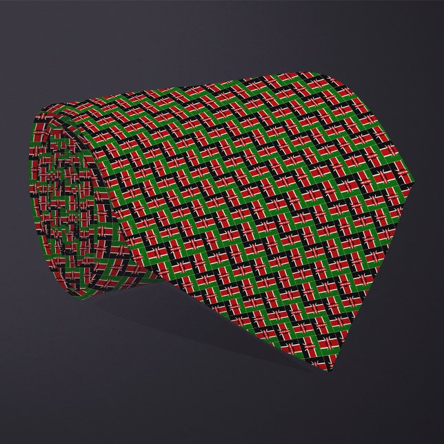 Patchwork Kenya Flag Pattern  Neck Tie (Creator Uploaded)