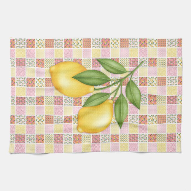 Patchwork Lemon Kitchen Towel (Horizontal)