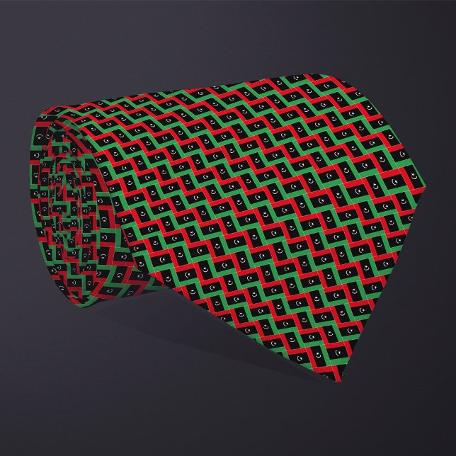Patchwork Libya Flag Pattern  Neck Tie (Creator Uploaded)