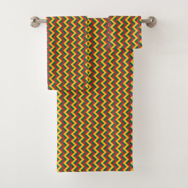 Patchwork Lithuania Flag Pattern  Bath Towel Set (Insitu)
