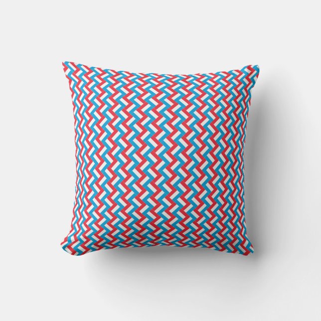 Patchwork Luxembourg Flag Pattern  Throw Pillow (Front)