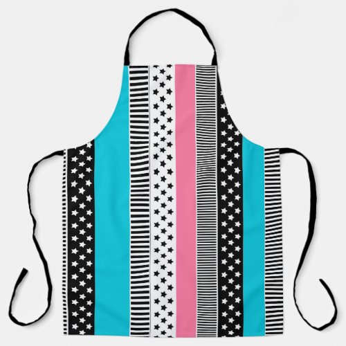 Patchwork made of multi_colored strips of fabric i apron