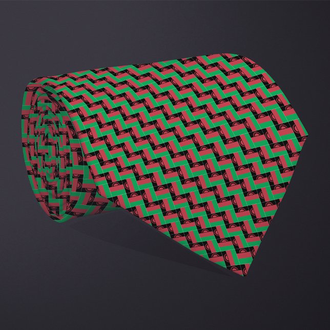 Patchwork Malawi Flag Pattern  Neck Tie (Creator Uploaded)