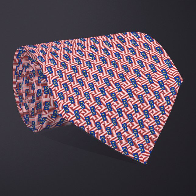 Patchwork Malaysia Flag Pattern  Neck Tie (Creator Uploaded)
