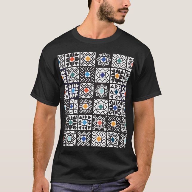 Patchwork Maori: Ethnic Carpet Design. T-Shirt (Front)