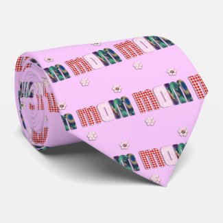 Patchwork 'MOM' on Blank (Add Any Color) Tie