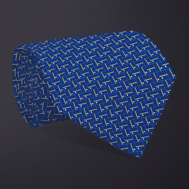 Patchwork Nauru Flag Pattern  Neck Tie (Creator Uploaded)