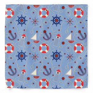 Patchwork Nautical Design Bandana