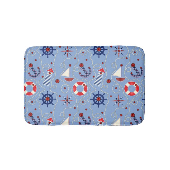 Patchwork Nautical Design Bathroom Mat (Front)