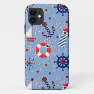 Patchwork Nautical Design iPhone 11 Case