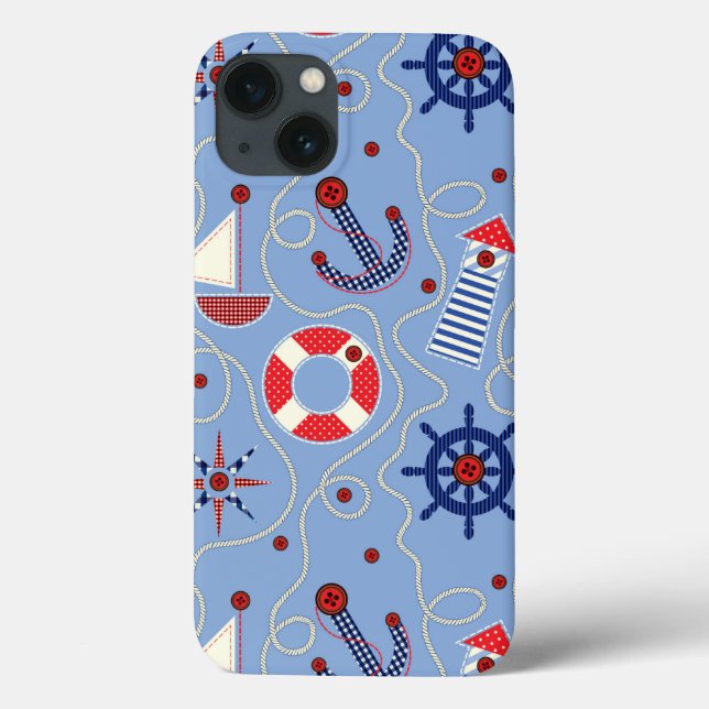 Patchwork Nautical Design Case-Mate iPhone Case (Back)