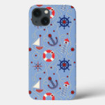 Patchwork Nautical Design iPhone 13 Case
