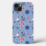 Patchwork Nautical Design iPhone 13 Case