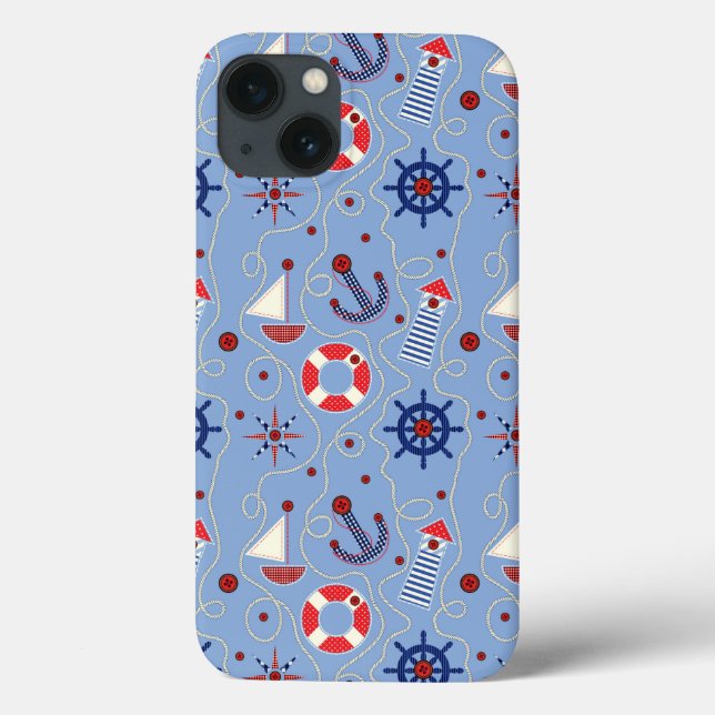 Patchwork Nautical Design Case-Mate iPhone Case (Back)