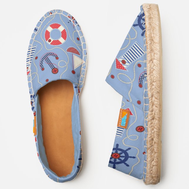 Patchwork Nautical Design Espadrilles (Side)