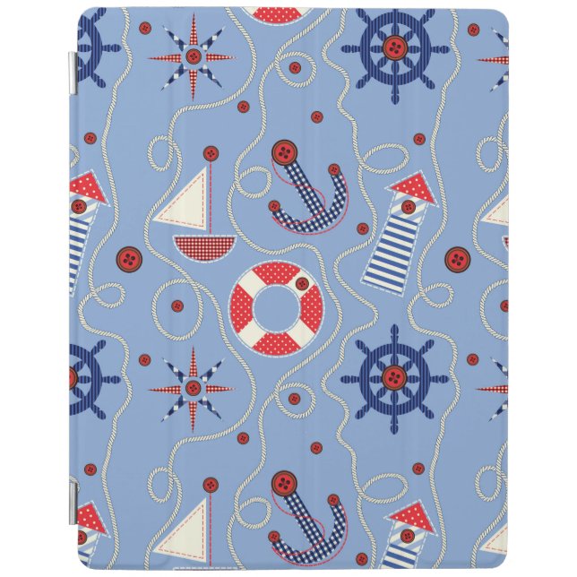 Patchwork Nautical Design iPad Smart Cover (Front)