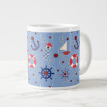 Patchwork Nautical Design Large Coffee Mug