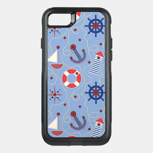 Patchwork Nautical Design Otterbox iPhone Case (Back)