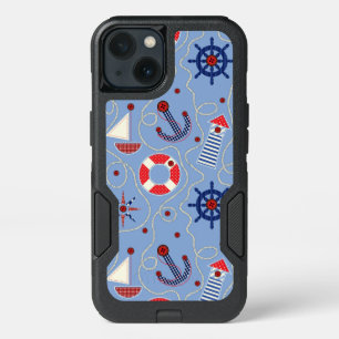 Patchwork Nautical Design iPhone 13 Case