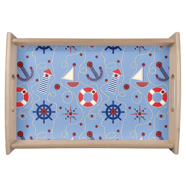 Patchwork Nautical Design Serving Tray (Front)