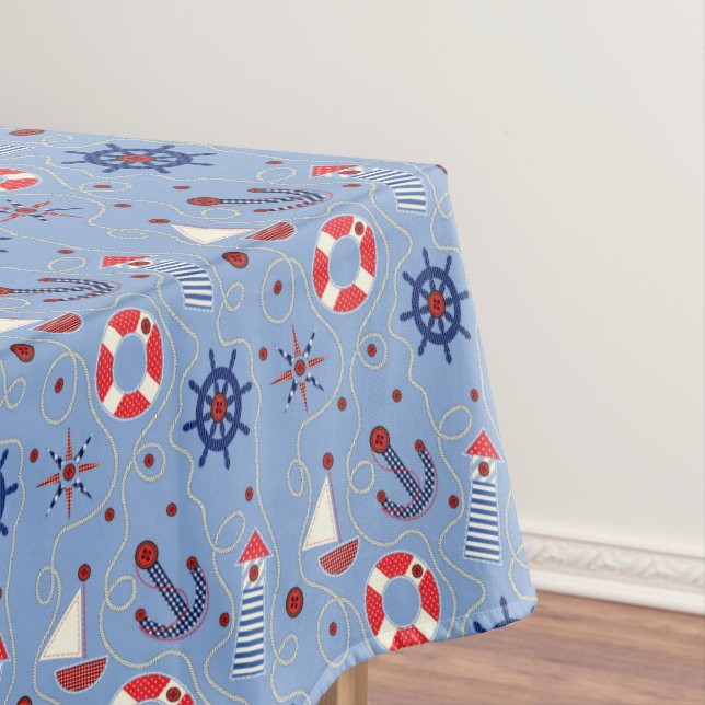 Patchwork Nautical Design Tablecloth (In Situ)