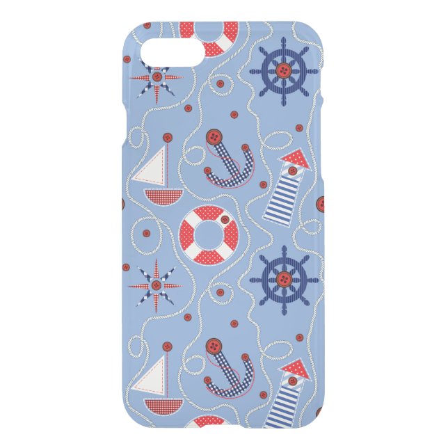 Patchwork Nautical Design Uncommon iPhone Case (Back)