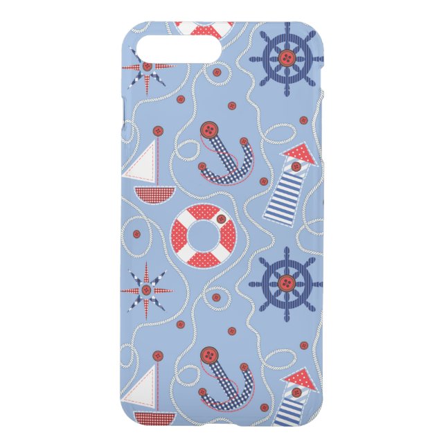 Patchwork Nautical Design Uncommon iPhone Case (Back)