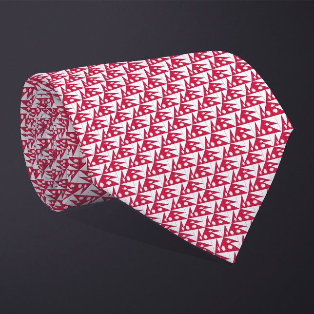 Patchwork Nepal Flag Pattern  Neck Tie (Creator Uploaded)