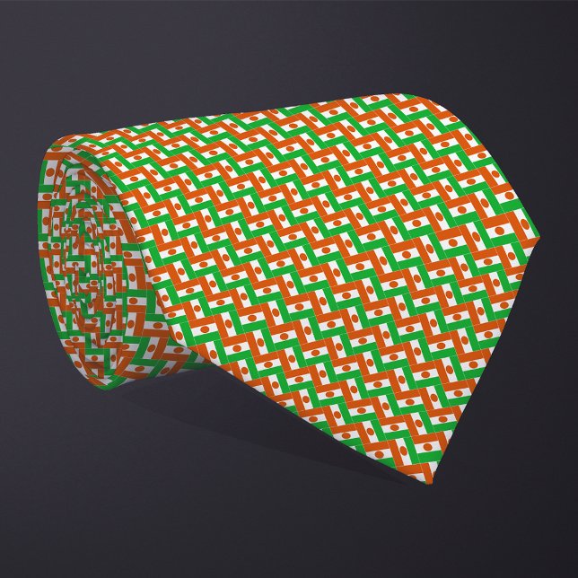 Patchwork Niger Flag Pattern  Neck Tie (Creator Uploaded)