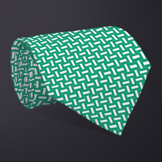 Patchwork Nigeria Flag Pattern  Neck Tie (Creator Uploaded)