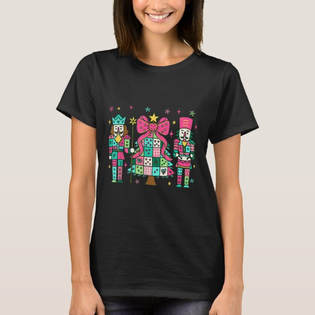Patchwork Nutcracker Christmas Tree Nk Nutcracker  T-Shirt (Front)