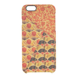 Patchwork of Japanese Fans and Dragons Patterns Clear iPhone 6/6S Case