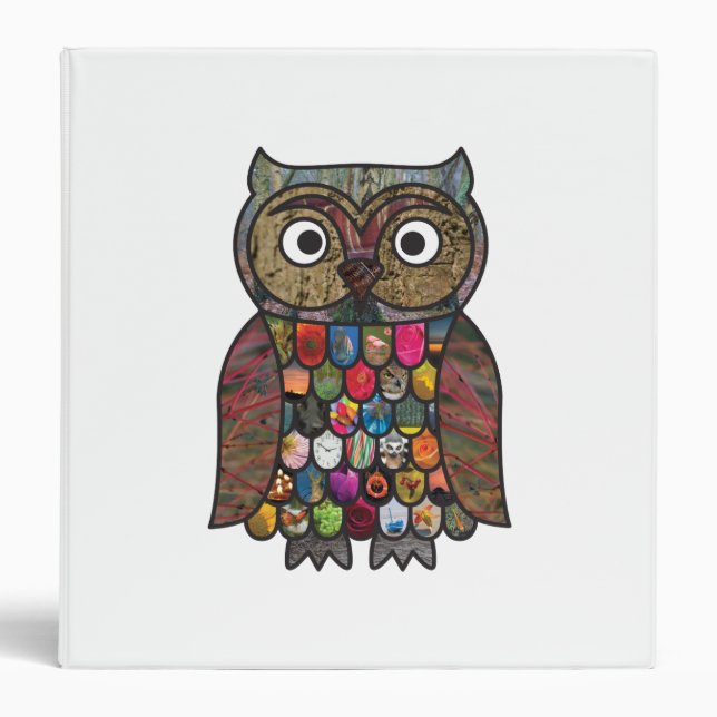 Patchwork Owl 3 Ring Binder (Front)